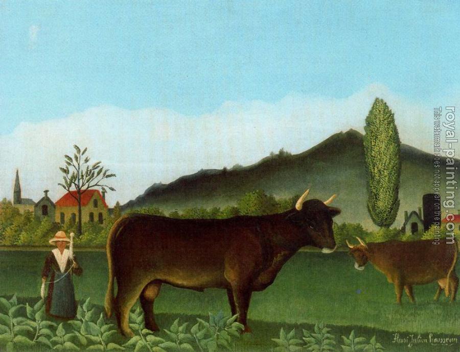 Henri Rousseau : Landscape with Cattle